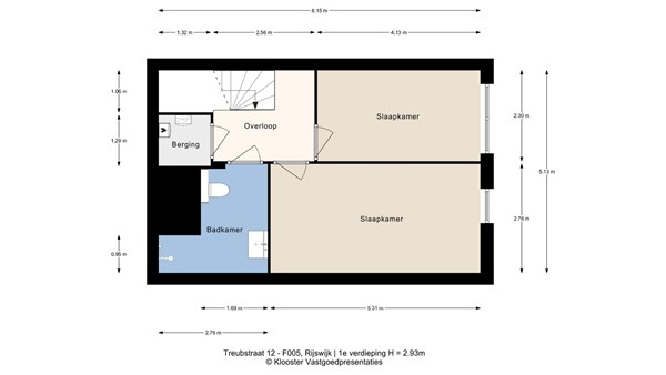 Plattegrond - Treubstraat 12F005, 2288 EJ Rijswijk - 1e Verdieping.jpg